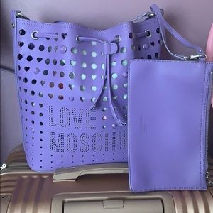 LOVE MOSCHINO  Bucket Bag w/ Matching Wristlet